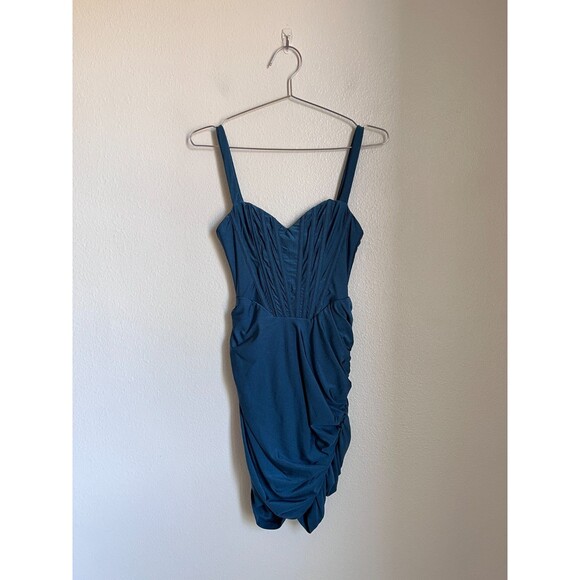 miquela mini dress h:ours Miquela Mini Dress in Teal
